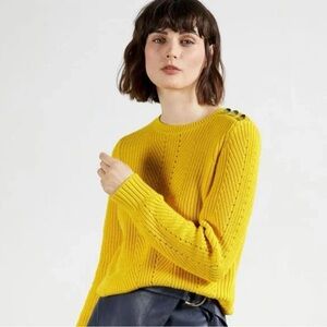 Ted Baker Hendrik Knit Crewneck Sweater in Yellow, Size 1 (US Size 2) Small